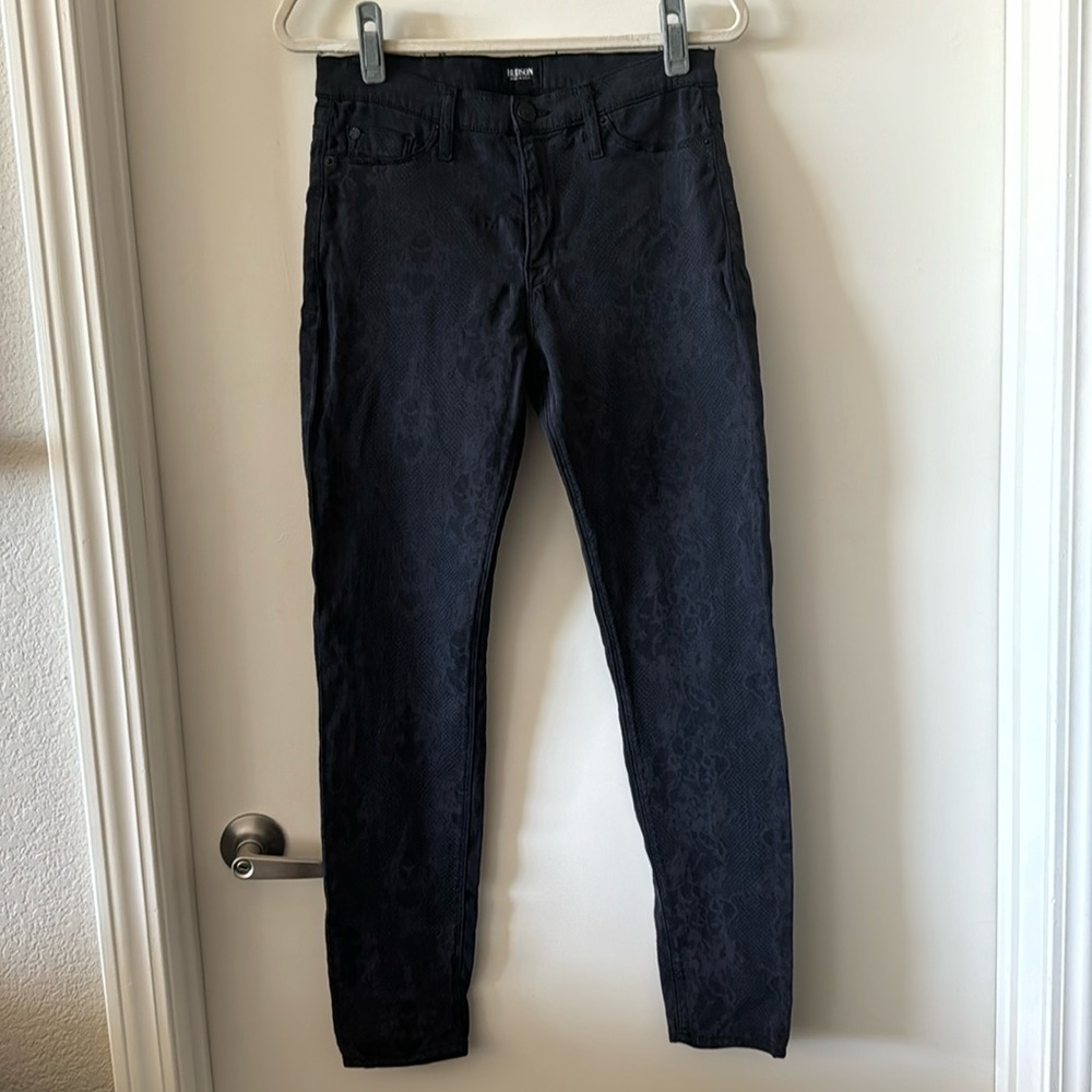 Hudson Nico Super Skinny Print Mid-Rise Jeans